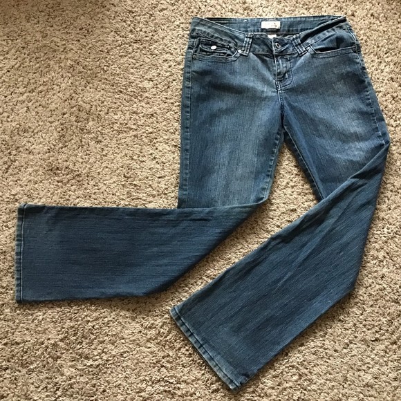 Saza Women's Jeans Size 9 Back Pocket Flaps Denim Minimal Factory Distressing - Picture 12 of 12